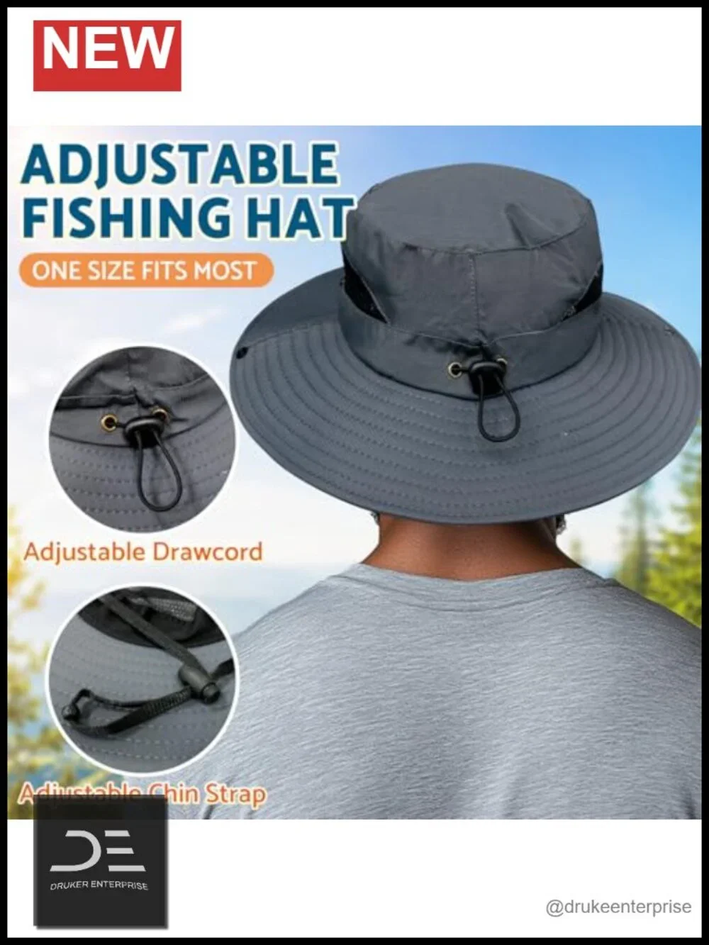 Wide Brim Bucket Hat UPF 50+ Sun Protection for Outdoor Fishing Hiking Camping